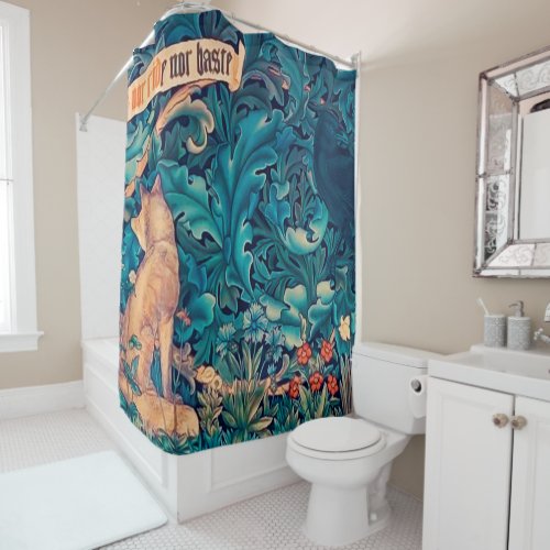 Animals in The Forest William Morris Shower Curtain