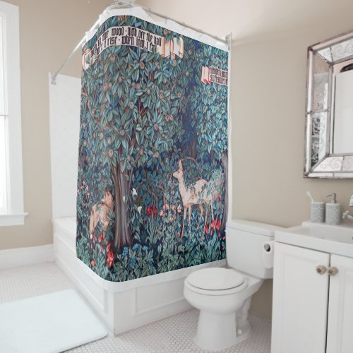 Animals in The Forest William Morris Shower Curtain