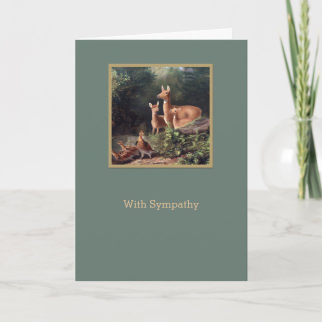 Animals in the Woods Custom Sympathy Card (Front)
