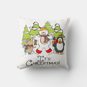 Animals It's Christmas Throw Pillow