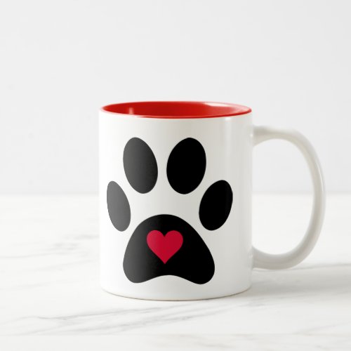 Animals Leave Paw Prints On Our Hearts Two_Tone Coffee Mug