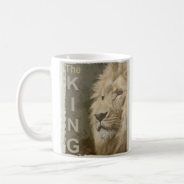 Animals Lion Face King Elegant Template Trendy Coffee Mug (Left)