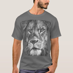 Animals Lion Face Template Mens Elegant Grey T-Shirt