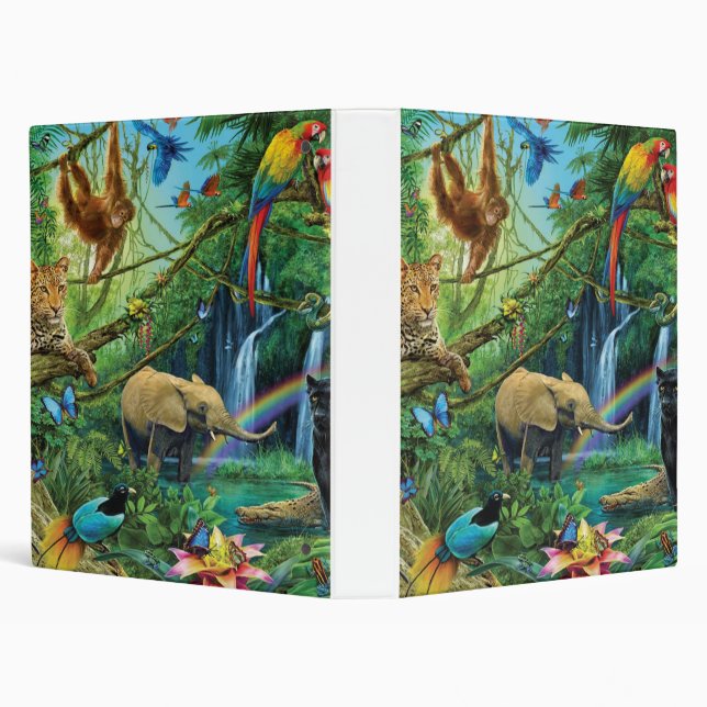 Animals living together throw pillow 3 ring binder (Background)