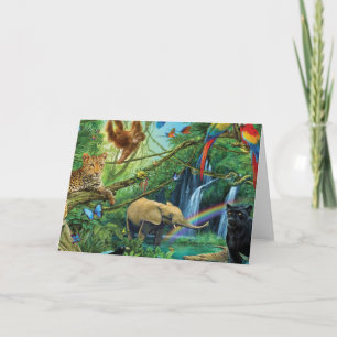 Animals living together throw pillow card