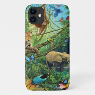 Animals living together throw pillow iPhone 11 case