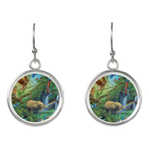 Animals living together throw pillow earrings