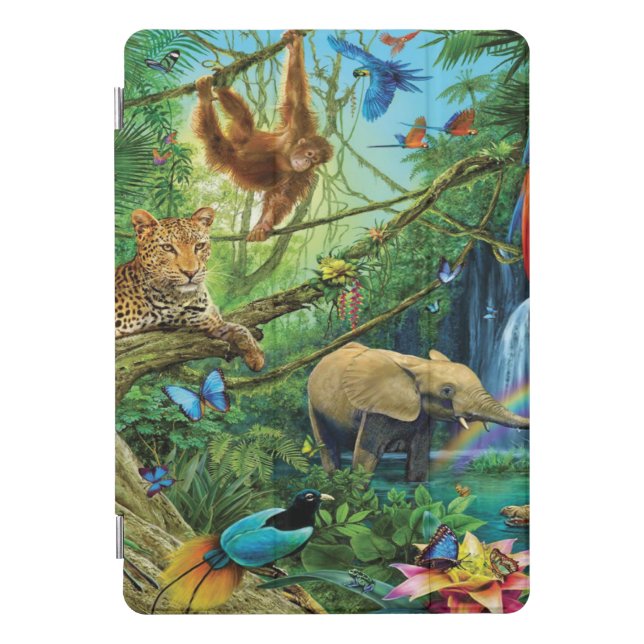 Animals living together throw pillow iPad pro cover (Front)