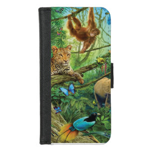 Animals living together throw pillow iPhone 8/7 wallet case