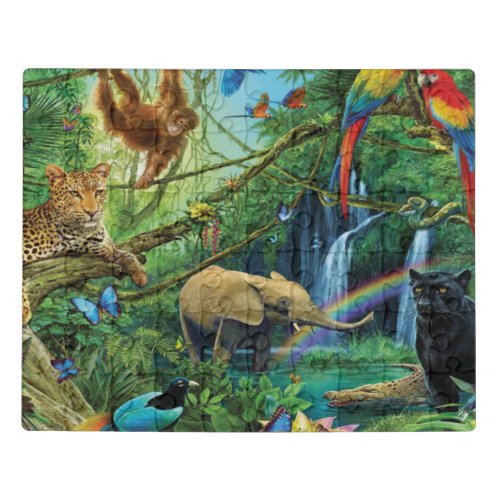 Animals living together throw pillow jigsaw puzzle