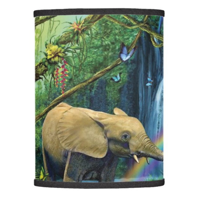 Animals living together throw pillow lamp shade (Front)