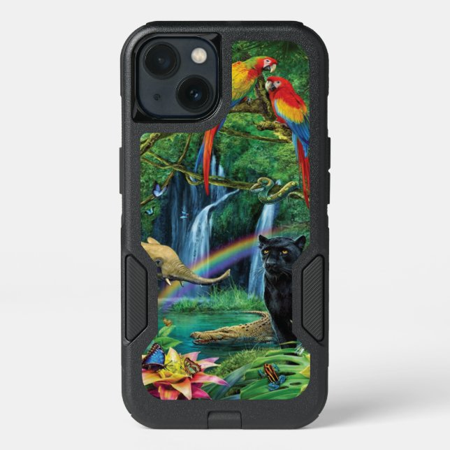 Animals living together throw pillow otterbox iPhone case (Back)