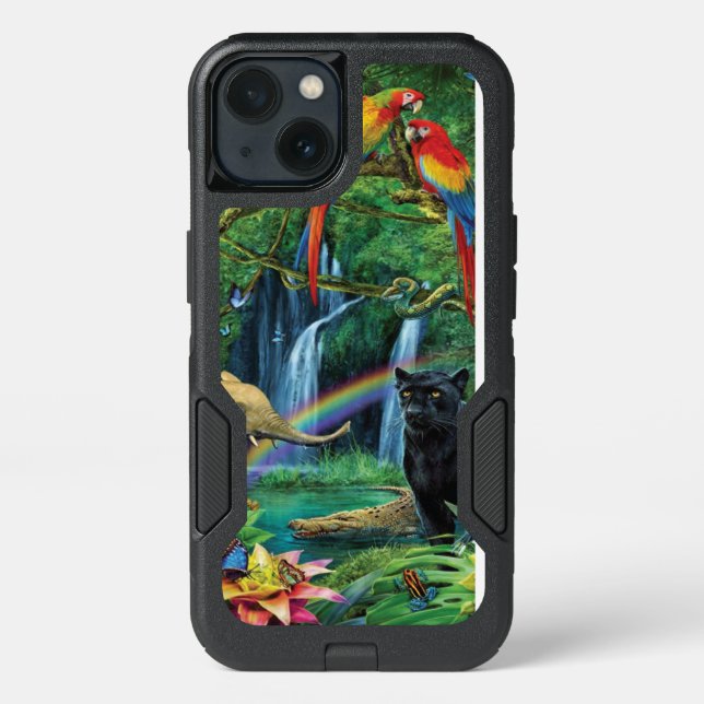 Animals living together throw pillow otterbox iPhone case (Back)