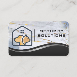 Animals Logo Metal Marble Business Card