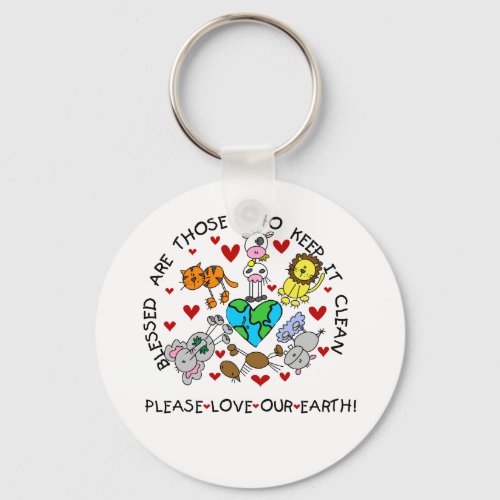 Animals Love Our Earth Keychain