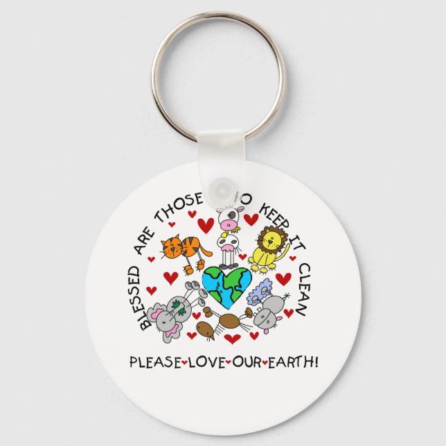 Animals Love Our Earth Keychain (Front)