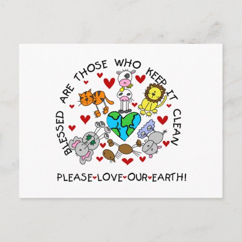Animals Love Our Earth Postcard