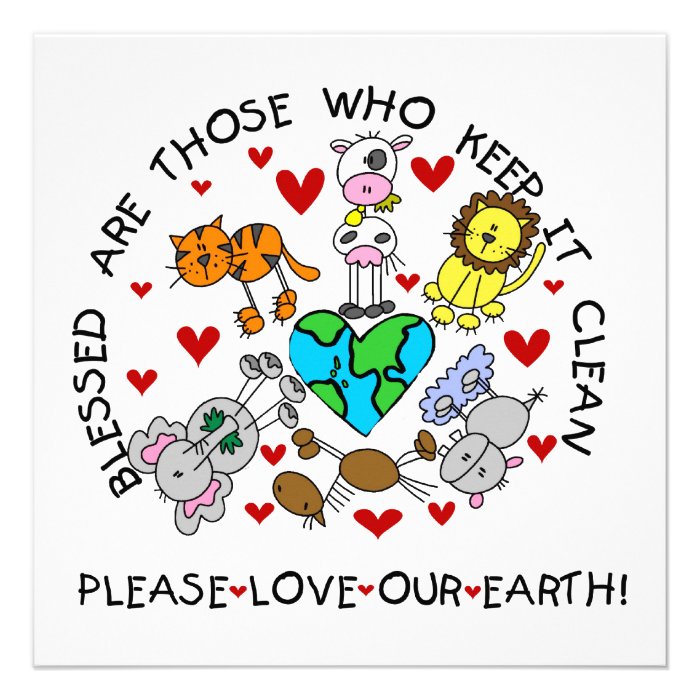 Animals Love the Earth T shirts and GIfts Personalized Invites