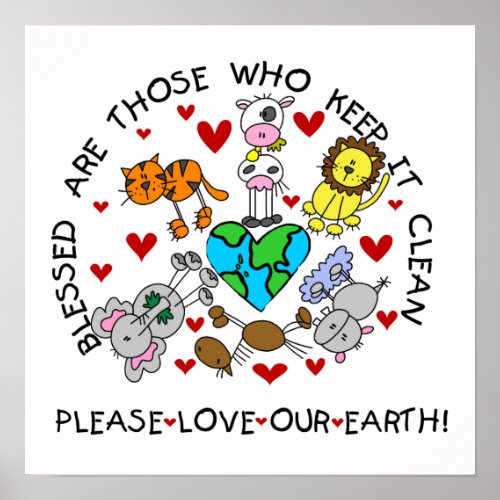 Animals Love the Earth T_shirts and GIfts Poster