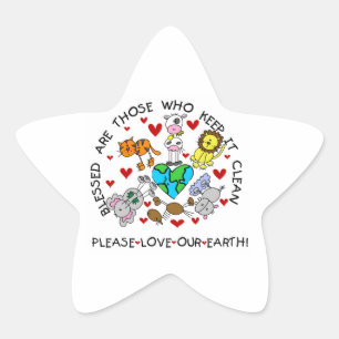Animals Love the Earth T-shirts and GIfts Star Sticker
