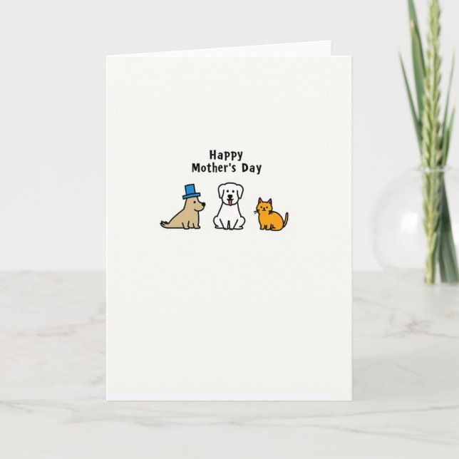Animals Mothers Day Greeting Card (Front)
