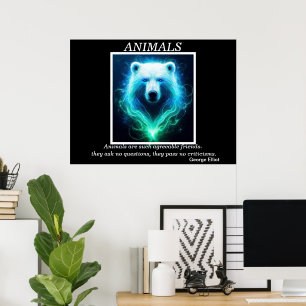 ANIMALS: Neon Bear in the Nebula Poster