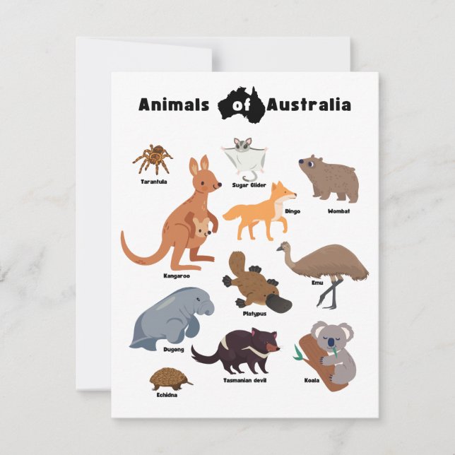 Animals of Australia Aussie Wildlife (Front)