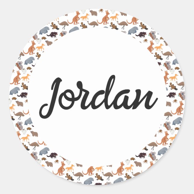 Animals of Australia Aussie Wildlife Classic Round Sticker (Front)