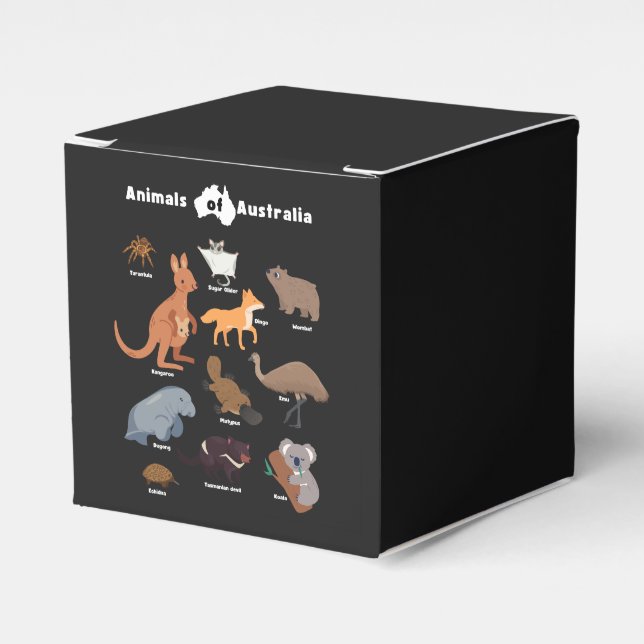 Animals of Australia Aussie Wildlife Favor Boxes (Front Side)