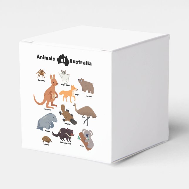 Animals of Australia Aussie Wildlife Favor Boxes (Front Side)