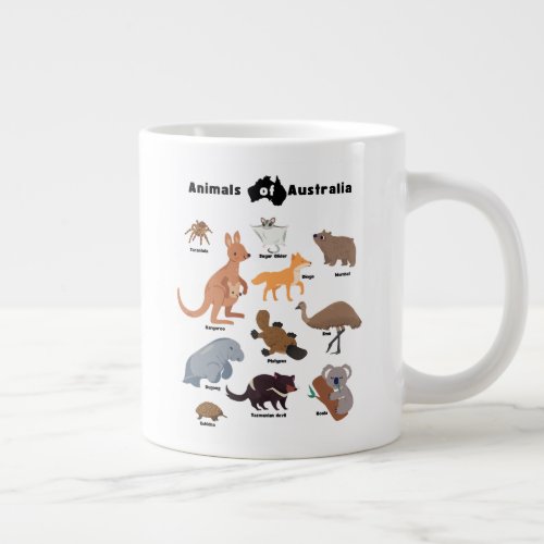 Animals of Australia Aussie Wildlife Giant Coffee Mug