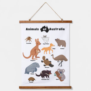 Animals of Australia Aussie Wildlife Hanging Tapestry