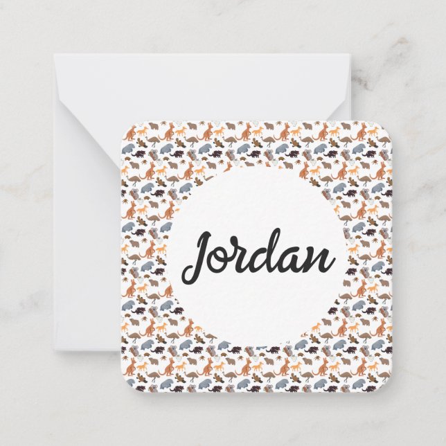 Animals of Australia Aussie Wildlife Note Card (Front)