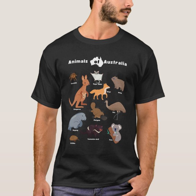 Animals of Australia Aussie Wildlife T-Shirt (Front)