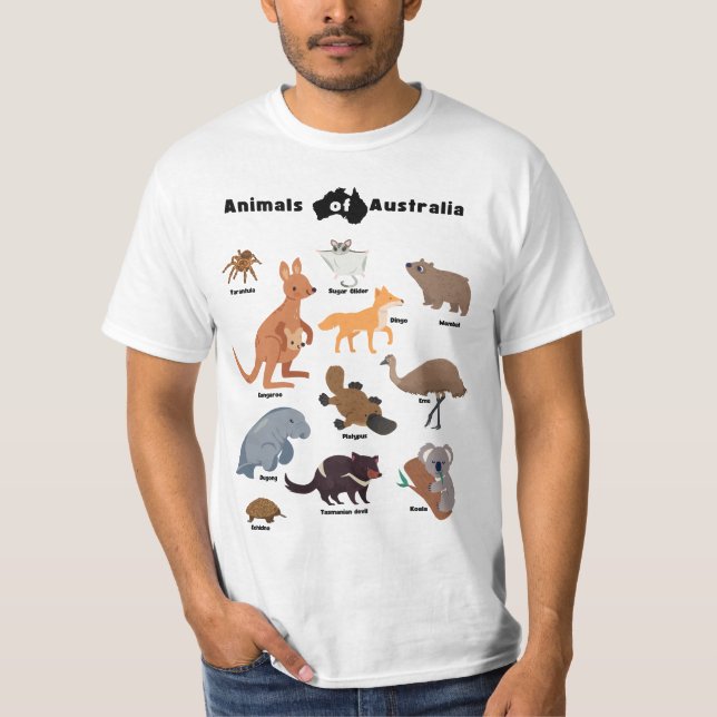 Animals of Australia Aussie Wildlife T-Shirt (Front)