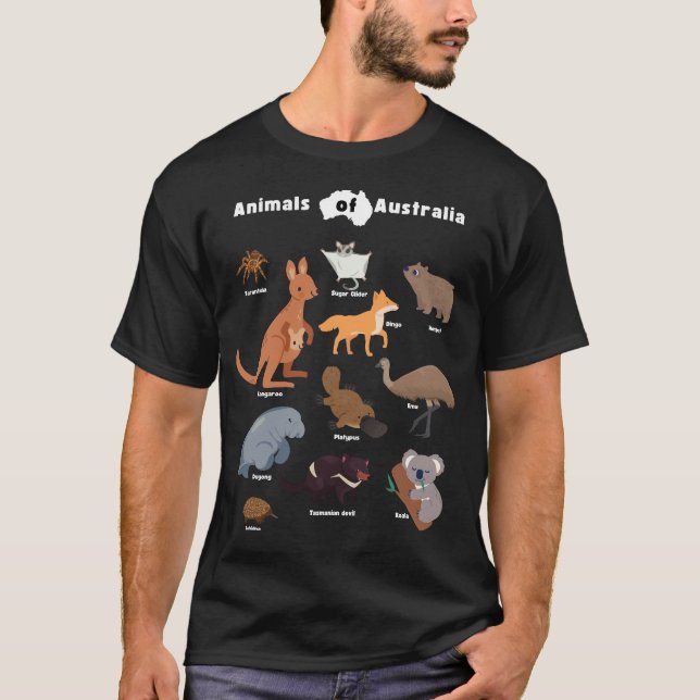 Animals of Australia Aussie Wildlife T-Shirt (Front)