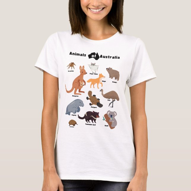 Animals of Australia Aussie Wildlife T-Shirt (Front)
