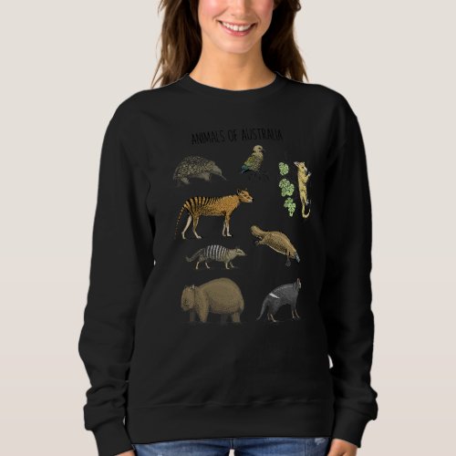 Animals Of Australia Australian Animal World Educa Sweatshirt