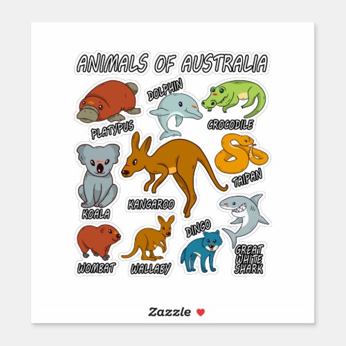 Animals Of Australia Sticker