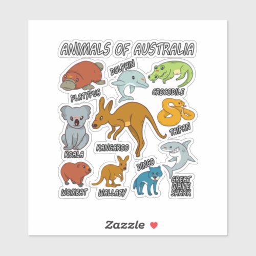 Animals Of Australia Sticker