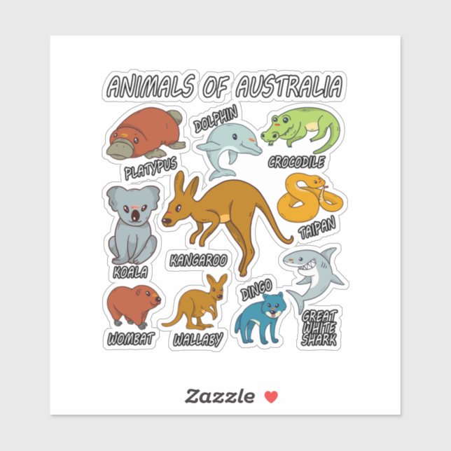 Animals Of Australia Sticker (Sheet)