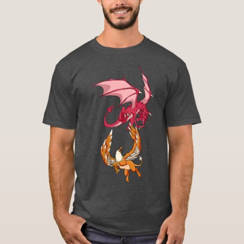 Animals of mythology dragon vs gryphon T_Shirt