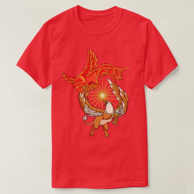 Animals of mythology phoenix vs griffin T-Shirt (Design Front)