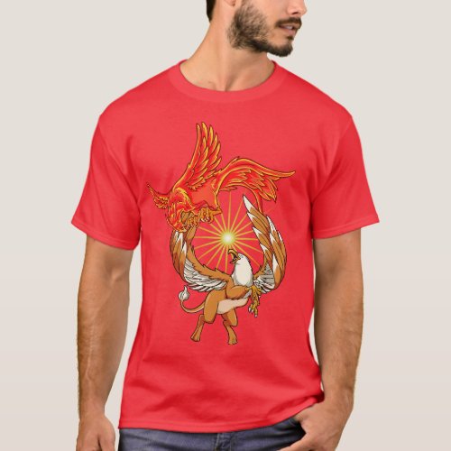 Animals of mythology phoenix vs griffin T_Shirt