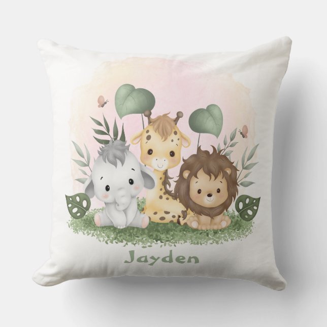 Animals Of Savanna Personlize it  Throw Pillow (Front)