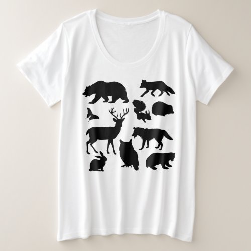 Animals Of The Forest Wildlife Plus Size T_Shirt