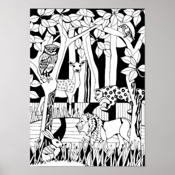 Animals Of The Night Poster by judynd at Zazzle