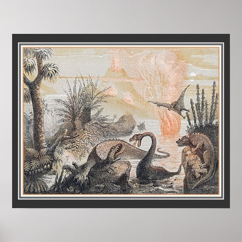 Animals of the Prehistoric World ca 1920s Poster