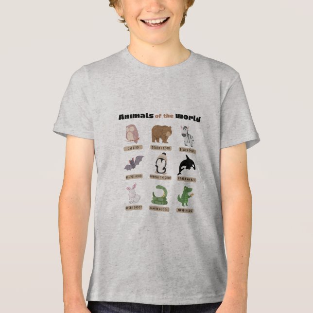 Animals of the World – Funny Alternative Animal Na Tri-Blend Shirt (Front)