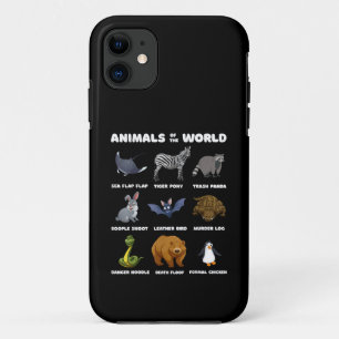 Animals Of The World Gift Funny Rare Animals Memes iPhone 11 Case